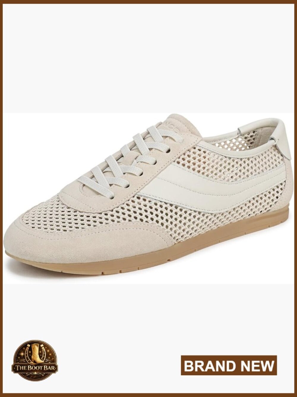 Netted Suede Sneakers with Leather Lining Retro Low Top Lace-Up Runner